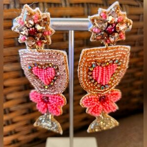 Beaded Wine Glass Earrings
